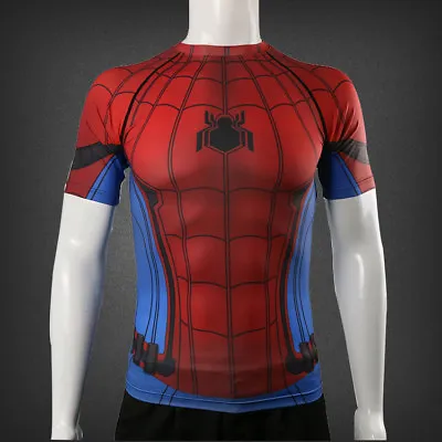 Buy 2017 Spider-Man:Homecoming T-Shirt 3D Tight Cosplay SpiderMan Cool T-Shirts New • 13.20£
