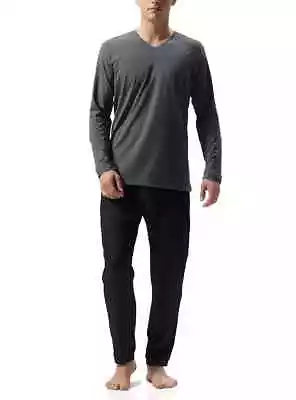 Buy DAVID ARCHY Men's Cotton Sleepwear V Neckline Pyjamas Set -Grey/Black - EU Large • 2.20£