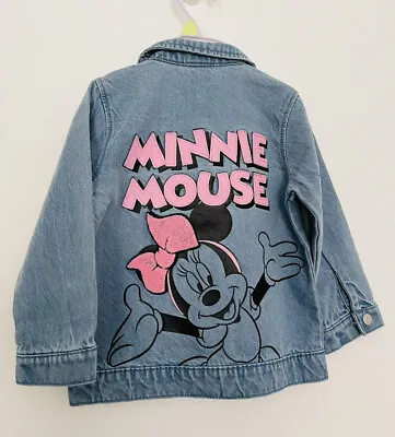 Buy Disney Baby Minnie Mouse Blue Denim Jacket  12-18 Months 100% Organic Cotton NEW • 22.99£