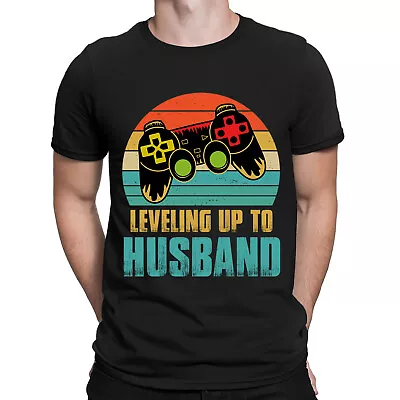 Buy Leveling Up To Husband Gaming Gamer Funny Play Vintage Mens T-Shirts Top #BAL • 9.99£