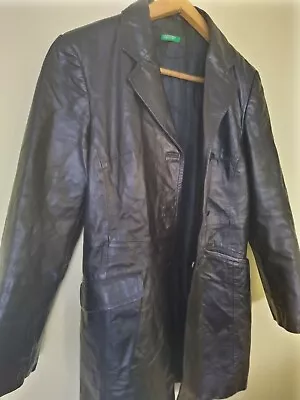 Buy United Colours Of Benetton Black Matrix Leather Jacket S - M High Quality  • 185.96£