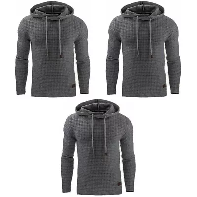 Buy 3pcs Men Funnel Neck Collar Casual Tunic Sleeve Hoodie Sweatshirt • 41.18£