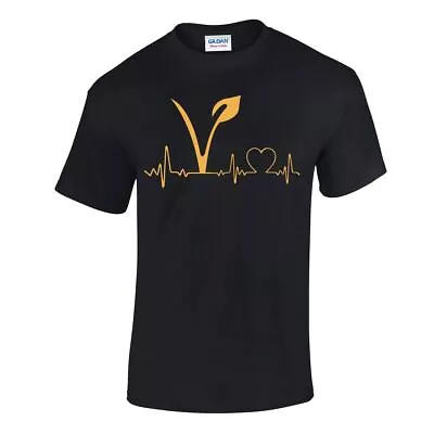 Buy Vegetarian Vegan Hipster Heart Top Xmas TEE Tumblr Lifeline Youth Mens T Shirt • 8.99£