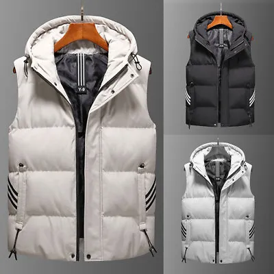 Buy Men's Sleeveless Contrast Hood Jacket Body Warmer Hoodie Hooded Waistcoat Gilet • 18.99£