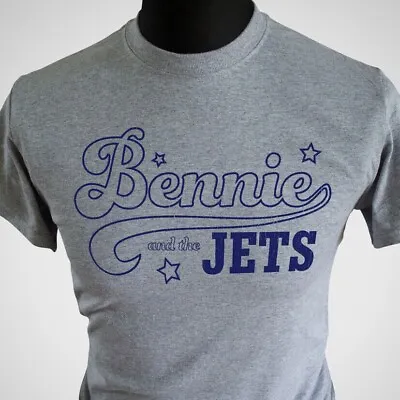 Buy Bennie And The Jets Retro T Shirt Tribute 70's Cool Mid Atlantic Music Navy Grey • 13.99£