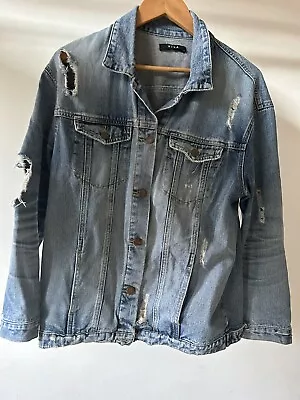 Buy Vila Distressed Denim Jacket 40” Chest Longline Ladies • 10£