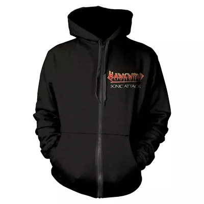 Buy HAWKWIND - SONIC ATTACK BLACK Hooded Sweatshirt With Zip X-Large • 46.80£