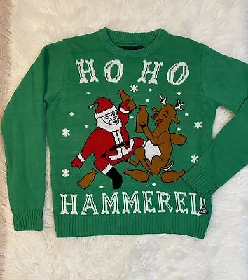 Buy American Stitch Christmas Sweater Ho Ho Hammered L Santa Reindeer Beer Drinking • 27.86£