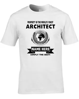 Buy Architect Custom Men's T-Shirt World Best Job Work Building Artist Gift Name • 10.95£