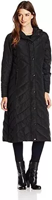 Buy NWT Madden Girl Womens Winter Jacket Long Chevron Puffer Black Large $200 E168 • 122.48£