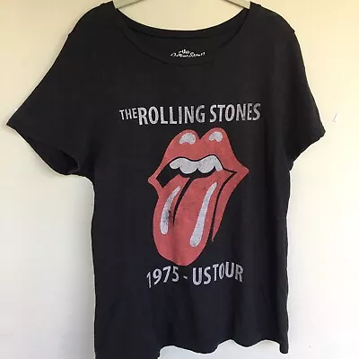 Buy The Rollins Stones Graphic T Shirt Women XXL Short Sleeve 1975 Music Tour Tounge • 18.89£