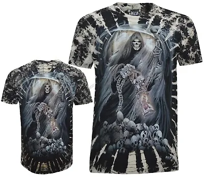 Buy Grim Reaper With Hourglass Scythe Glow In The Dark Tie Dye T-Shirt M-4XL By Wild • 15.95£