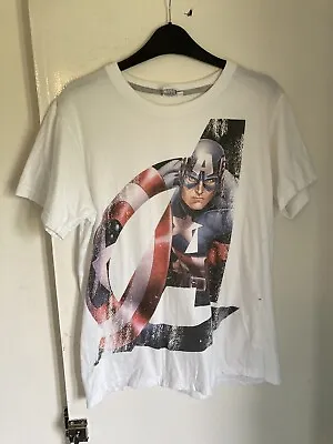 Buy Marvel Avengers Assemble (Captain America) Mens Tee Shirt Size S - Slim Vint M1 • 9.85£