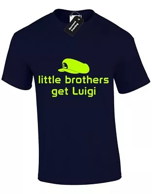 Buy Little Brothers Get Luigi Mens T Shirt Funny Super Design Gamer Gaming • 7.99£
