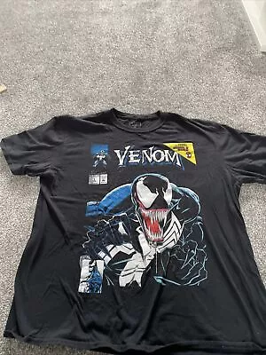 Buy Marvel Venom T Shirt Men’s Medium Crew S/sleeve Graphic Print Black Cotton S/out • 3£
