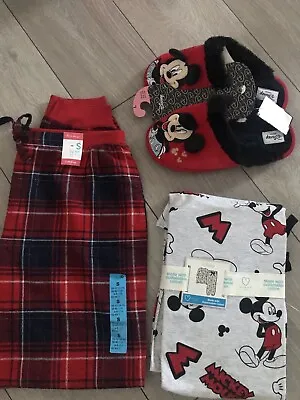 Buy Womens Primark Disney Mickey Mouse Pyjamas Slippers Uk 10-12 • 15£
