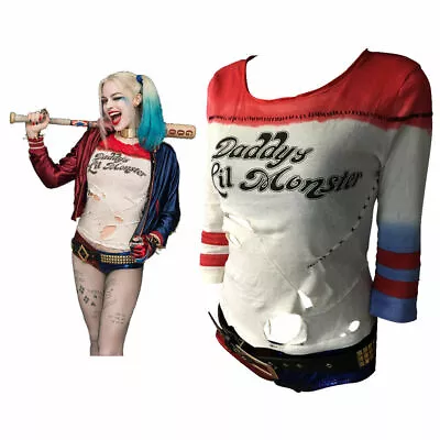 Buy Hot Squad Costume Cosplay Harley Quinn T-Shirts Daddy's Lil Monster T-Shirts • 9.22£