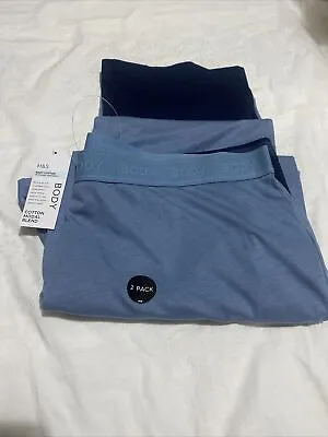 Buy New M&S Ladies 2 Pack Cotton Modal Blend Long Leg Pyjamas Pants Size 20 Regular • 16.95£