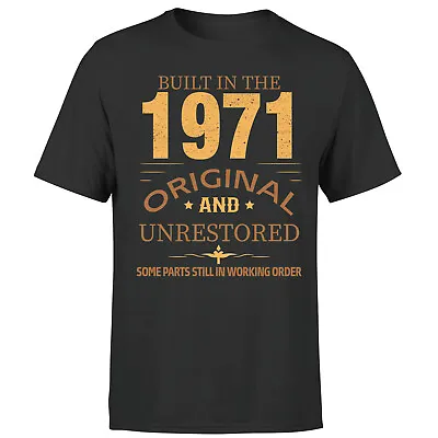 Buy 51st Birthday Gift T-shirt Original And Unrestored 1971 Mens Tee Top • 9.99£