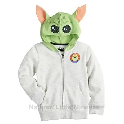 Buy NWT Baby Yoda Boys Hoodie Zip Jacket Costume Size 4 5 6 7 Star Wars Mandalorian  • 18.42£