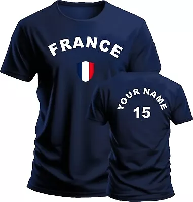 Buy Personalise France Football T-Shirt Soccer Fan Sports Costume Flag Badge Gift • 10.99£