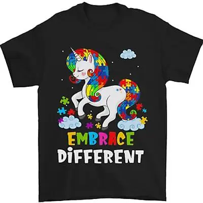 Buy Autism Unicorn Embrace Different Autistic Mens T-Shirt 100% Cotton • 8.49£