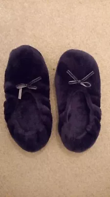 Buy Ladies Navy Elasticated Slippers 7/8 New • 3.50£