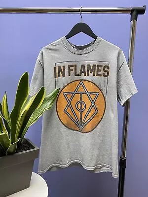Buy In Flame Dead Metal Band T Shirt Size L Grey Men Large Crewneck • 51.37£
