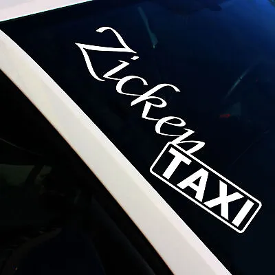 Buy Windshield Sticker Zig Taxi White Gloss Sticker Tuning Car Decal FS135 • 8.63£