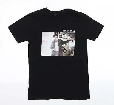Buy Riverdale Womens Black Cotton Basic T-Shirt Size XS Crew Neck • 5.75£