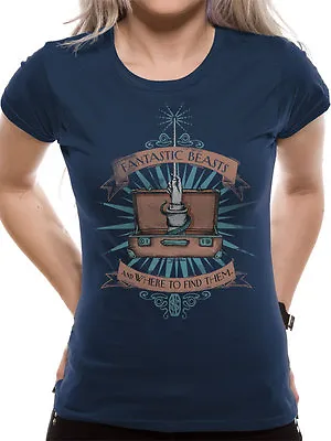 Buy Fantastic Beasts Magic Wand Female Fitted Blue Official Licensed T-Shirt Rowling • 11.99£