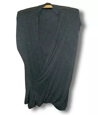 Buy Next T Shirt Uk 12 Grey Wrap Top Sleeveless Knit • 7.16£