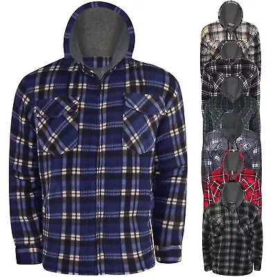 Buy Mens Padded Shirt Fur Lined Lumberjack Flannel Work Jacket Thick Casual Hoodie • 19.99£
