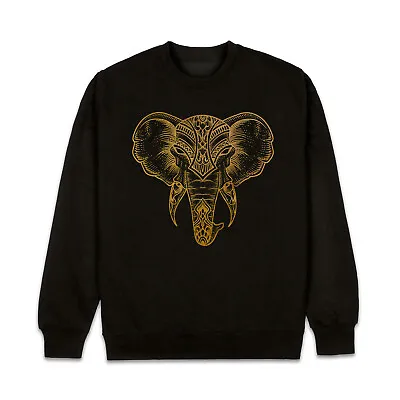 Buy Elephant Sweatshirt Mandala Ganesha Tattoo Printed Mens Women Jumper Sweater Top • 29.99£