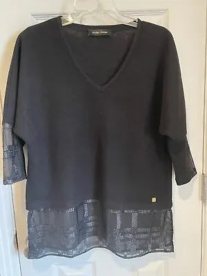 Buy Ivanka Trump Womens Black Sweater Tunic Embellished Hem. Size Large • 14.17£