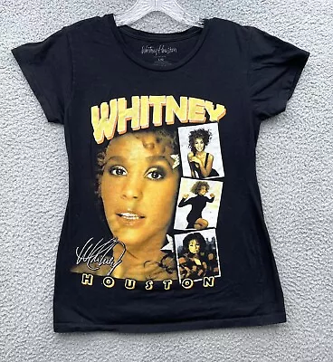 Buy Whitney Houston Tour Band Women's Short Sleeve Graphic Tee Large Black • 4.04£