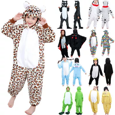 Buy Kids Animal Kigurumi Cosplay Pajama Costume Jumpsuit Xmas Sleepwear Halloween • 11.66£