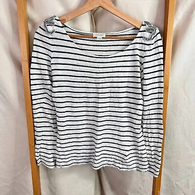 Buy Witchery Shirt Womens Extra Small White & Black Striped Long Sleeve Linen Blend • 10.50£