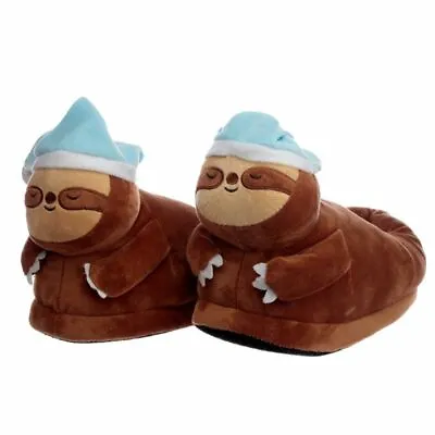 Buy Cute Sleeping Sloth Super Soft Plush Cosy Slippers One Size Fits Most Bnwt * • 17.95£