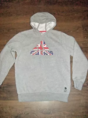 Buy Adidas VINTAGE HOODIE TEAM GB GREY WITH LARGE ADIDAS LOGO TO FRONT SIZE M • 15.99£