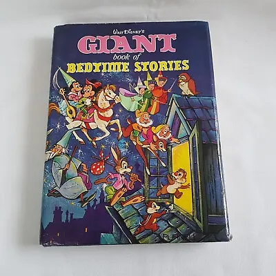 Buy Vintage WALT DISNEY Giant Book Of Bedtime Stories - Hardback W/Dust Jacket -1973 • 14.99£