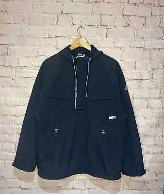 Buy Men’s 90s Adidas 1/4 Zip Waterproof Fleece Lined Pullover Raincoat Size Small • 26.99£