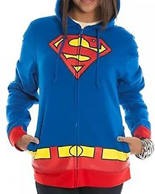 Buy Ladies Juniors DC Comics SUPERMAN Zipup HOODY Sweatshirt Size - M Medium  • 19.21£