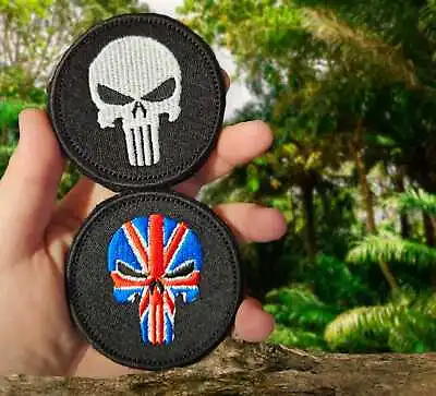 Buy PUNISHER Hook And Loop Sew On Patch Military Airsoft Logo Badge Embroidered  • 4.50£