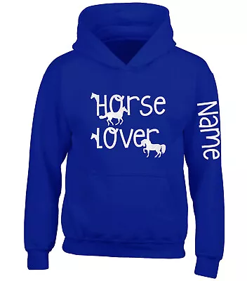 Buy Childrens Personalised Horse Riding Hoodie Glitter Equestrian Hoody Arm Print • 16.45£