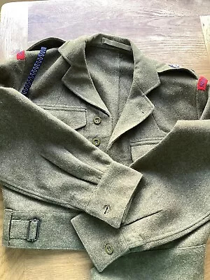 Buy Original Vintage British Battle Dress Jacket And Trousers 1950/1952 Size 8 • 80£