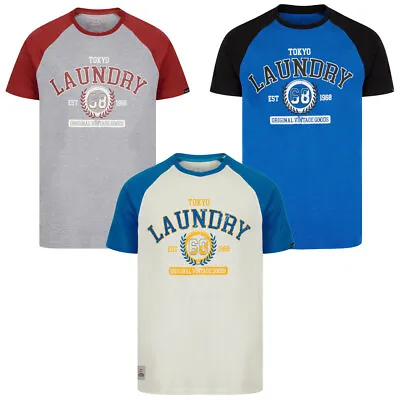 Buy Tokyo Laundry Mens T-Shirt Raglan Sleeve Graphic Print Cotton Baseball Style Top • 12.99£