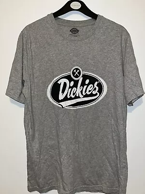 Buy Dickies Men's T-Shirt Size Medium Grey Logo 100% Cotton Basic Excellent Con • 8.99£