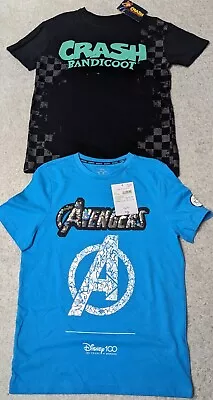 Buy Boys Age 9-10 Years Pair Of 'Avengers' & 'Crash Bandicoot' T-Shirts BNWT • 7£