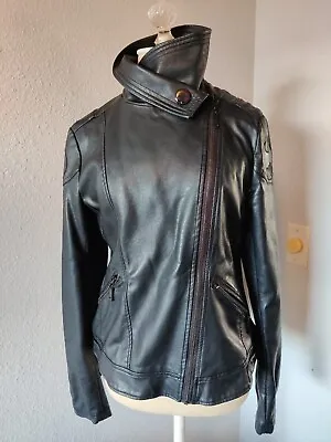 Buy BatGirl Batman Biker Moto Jacket Black Faux Leather Cosplay Women's Medium • 38.23£